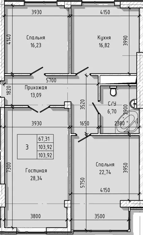 Продаётся 3-к квартира, 103.92 м - Фото 0
