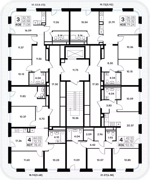 4-комнатная квартира: Казань, ЖК Глоракс Экосити (78.41 м) - Фото 1