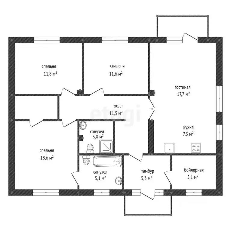 Дом в Башкортостан, Уфа городской округ, с. Нагаево  (107 м) - Фото 2