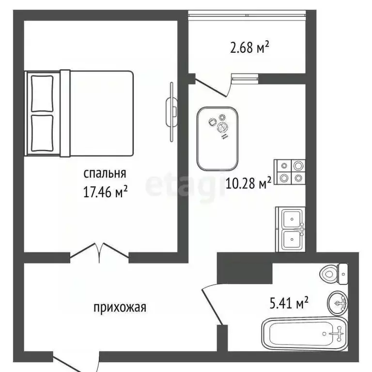 1-к кв. Оренбургская область, Оренбург ул. Гаранькина, 27 (42.1 м) - Фото 1