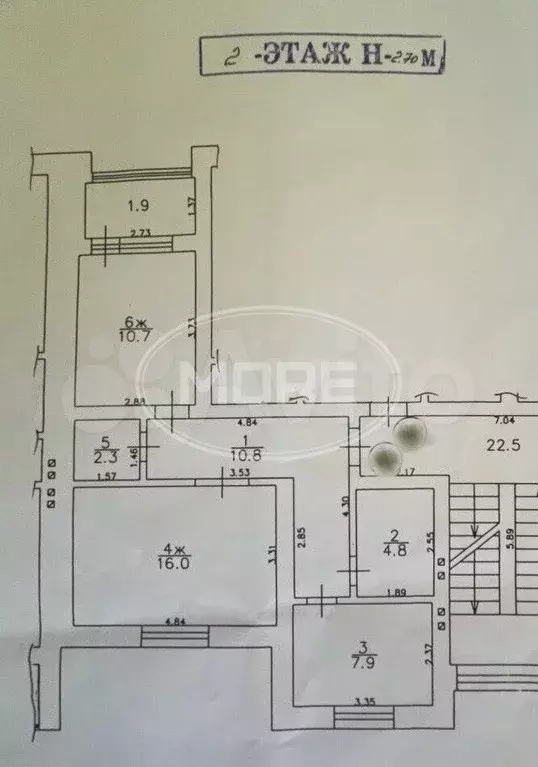 2-к. квартира, 52,5 м, 2/4 эт. - Фото 0