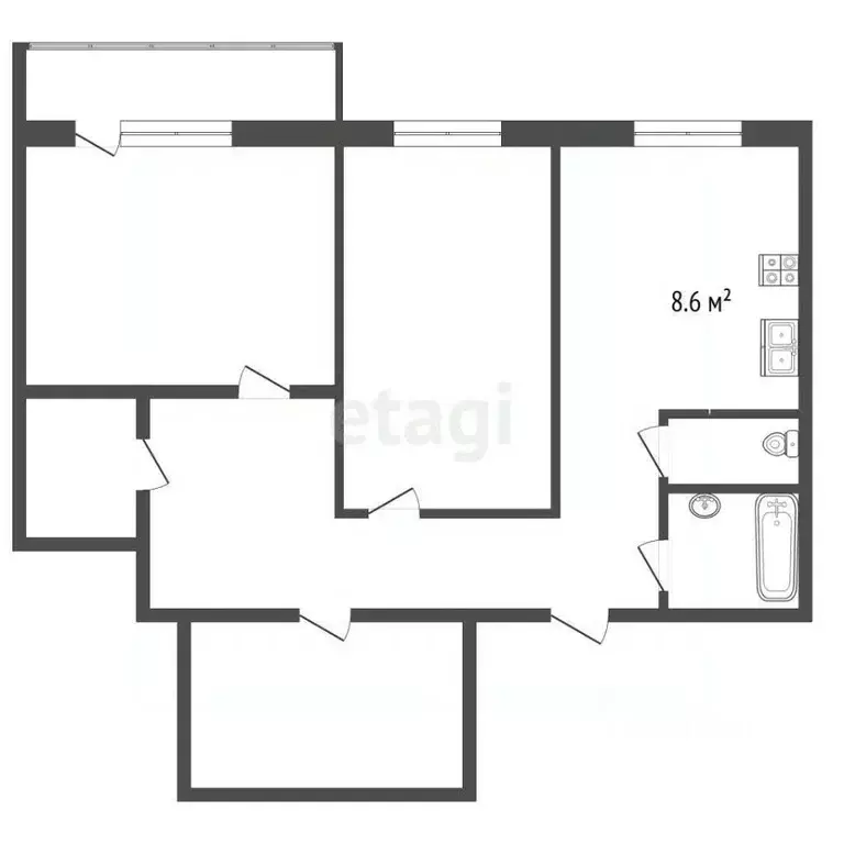 4-к кв. Владимирская область, Муром ул. Свердлова, 33 (75.3 м) - Фото 2