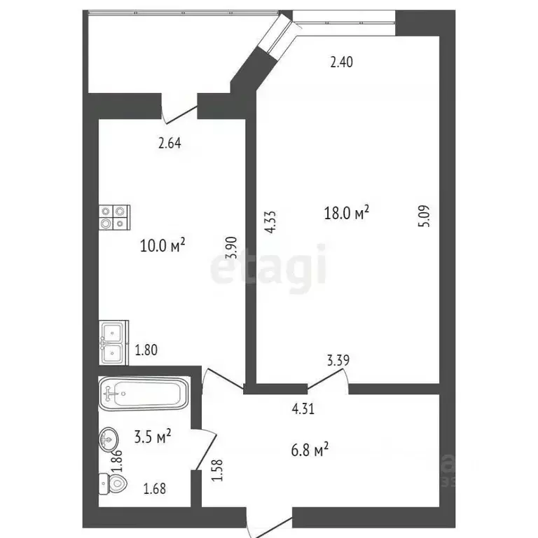1-к кв. Тюменская область, Тюмень ул. Мельникайте, 144 (36.7 м) - Фото 2
