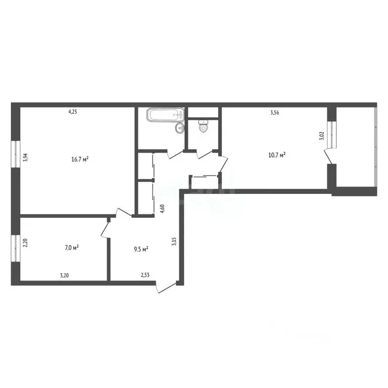 2-к кв. Амурская область, Благовещенск Институтская ул., 13 (49.0 м) - Фото 2