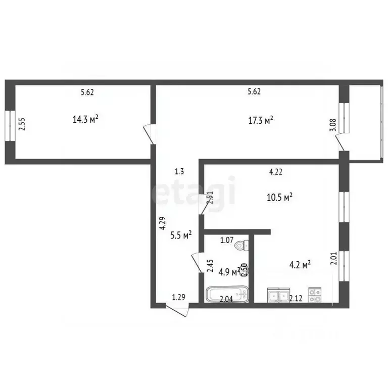 3-к кв. Ростовская область, Азов Азовский район, Комсомольская ул., ... - Фото 2