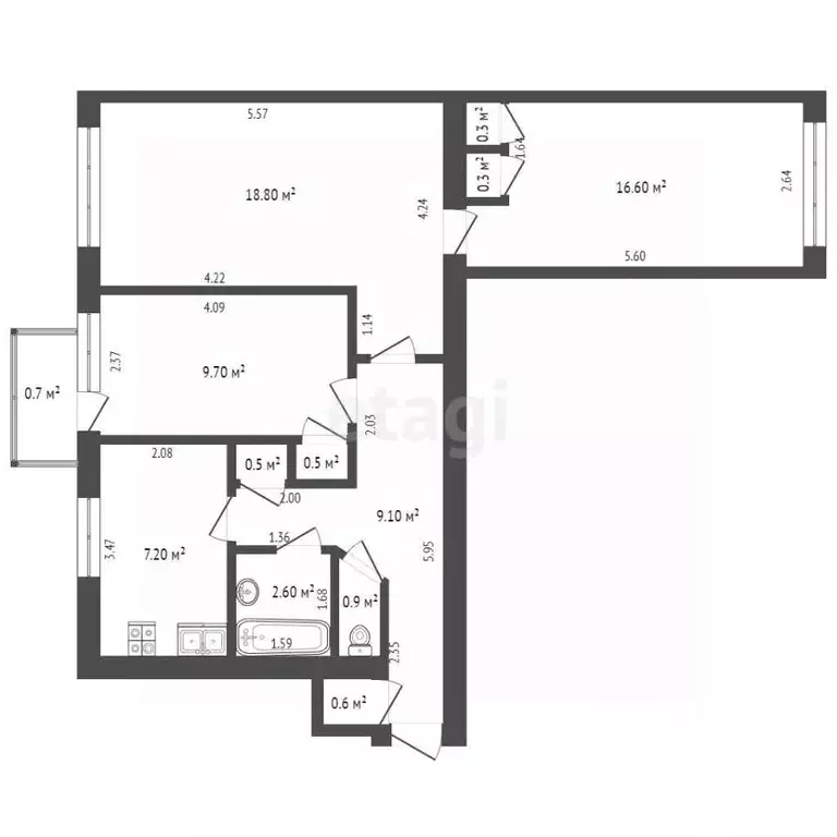 3-к кв. Калининградская область, Гусев Сосновый пер., 1 (64.0 м) - Фото 2