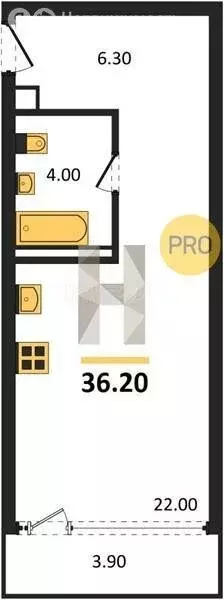 Квартира-студия: Зеленоградск, ЖК Грани (40.7 м) - Фото 1