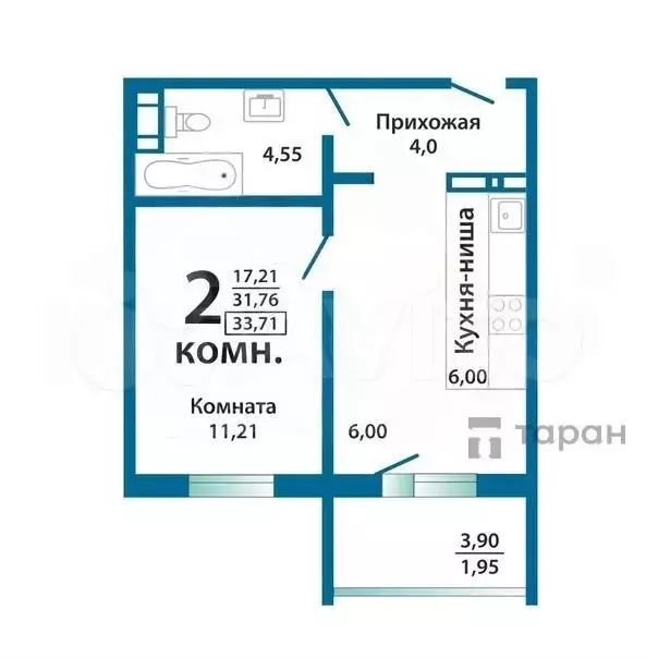 1-к. квартира, 32 м, 8/10 эт. - Фото 0