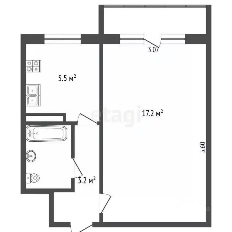 1-к кв. Крым, Ялта ул. Цветочная, 7 (32.0 м) - Фото 2