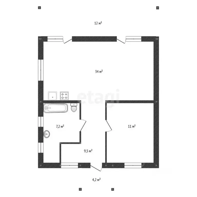 Дом в Башкортостан, Иглинский район, Акбердинский сельсовет, с. ... - Фото 1