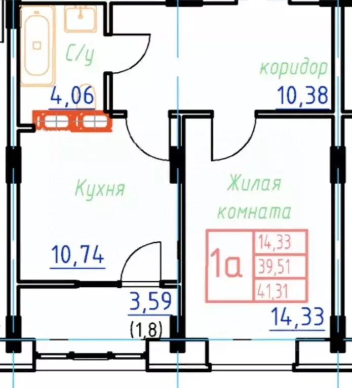 1-к кв. Чувашия, Чебоксары ул. Фридриха Энгельса, 9А (43.0 м) - Фото 1