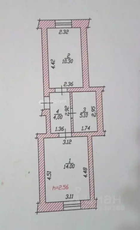 1-к кв. Чувашия, Чебоксары Социалистическая ул., 2 (33.4 м) - Фото 2
