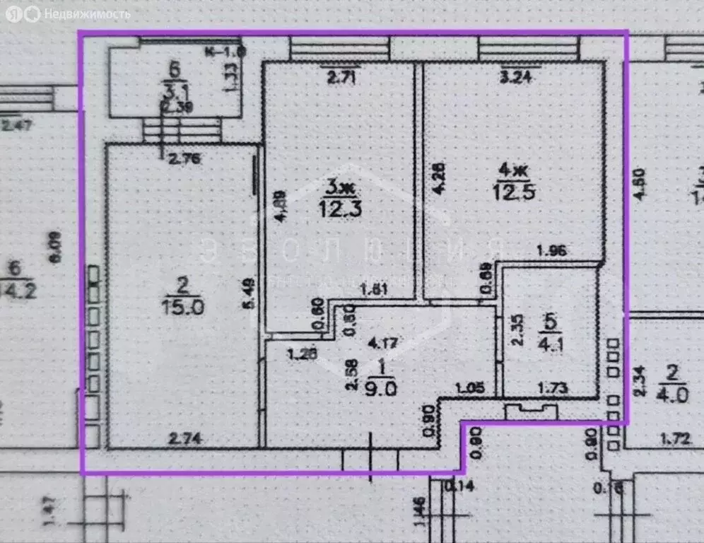 2-комнатная квартира: Калининград, улица Сержанта Мишина, 81к2 (53.1 ... - Фото 0