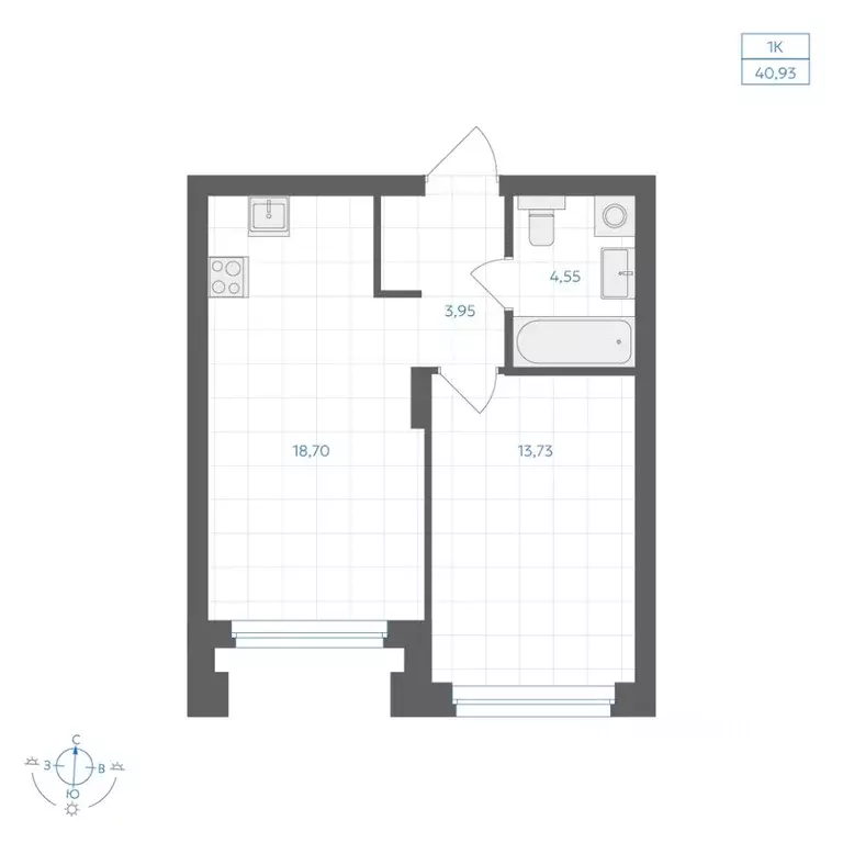 1-к кв. Челябинская область, Челябинск Каслинская ул., 62к1 (40.93 м) - Фото 2