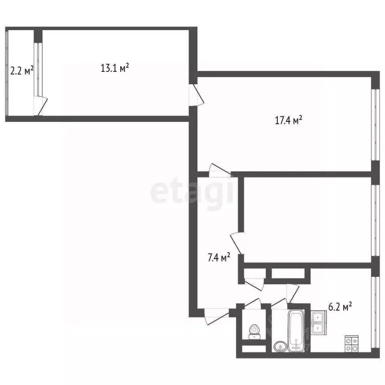 3-к кв. Санкт-Петербург ул. Партизана Германа, 23 (59.8 м) - Фото 1
