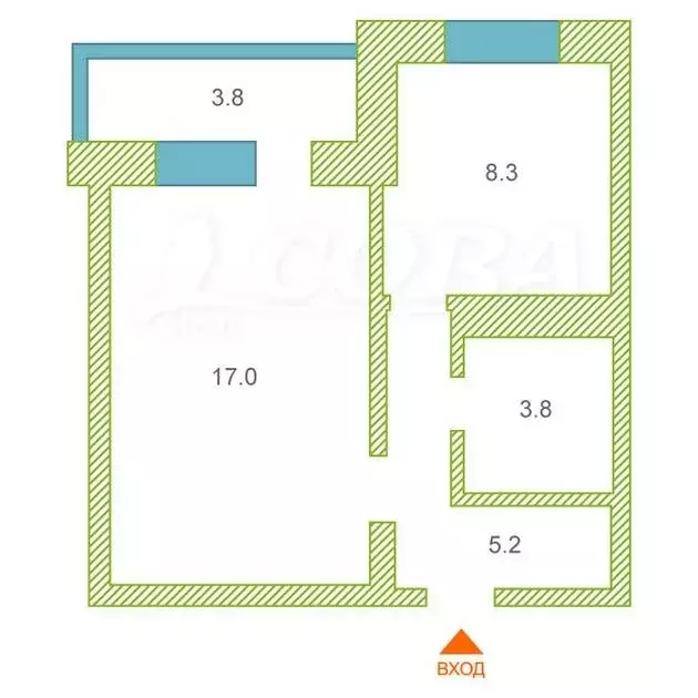 1-комнатная квартира: Тюмень, улица Мельникайте, 125Б (35 м) - Фото 1