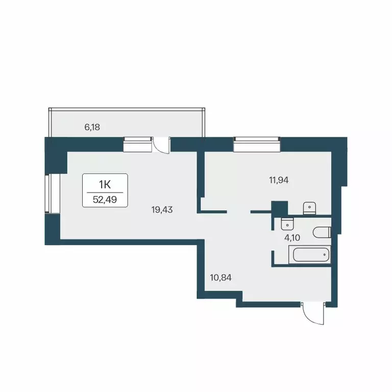 Продаётся 1-к квартира, 53.3 м - Фото 0