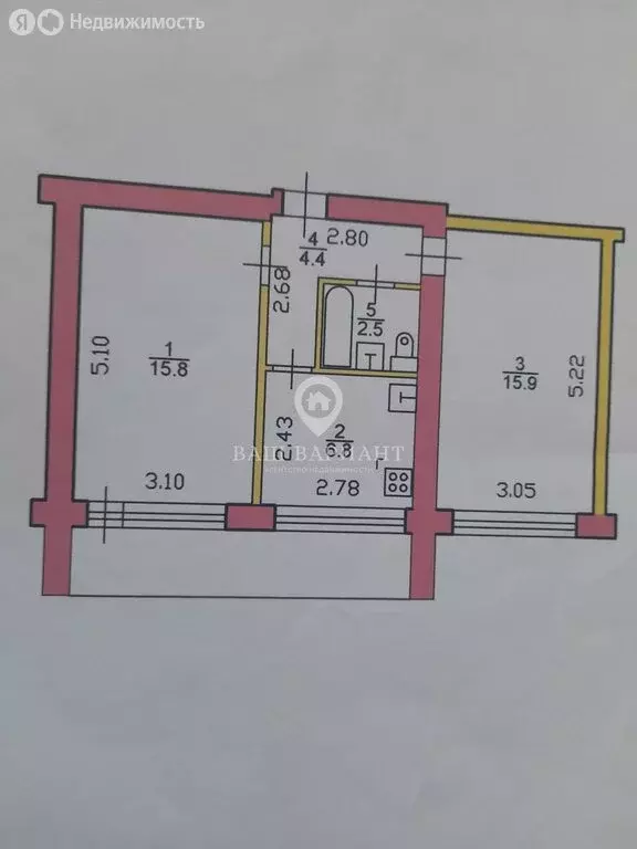 2-комнатная квартира: посёлок Борок, 42 (45.4 м) - Фото 2