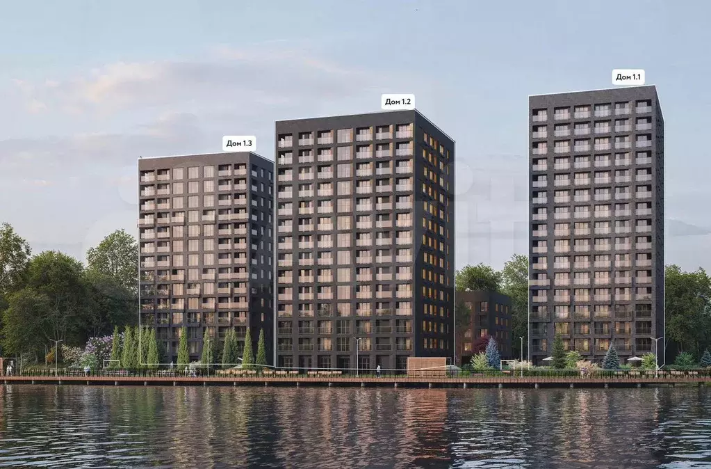 1-к. квартира, 46 м, 2/25 эт. - Фото 1
