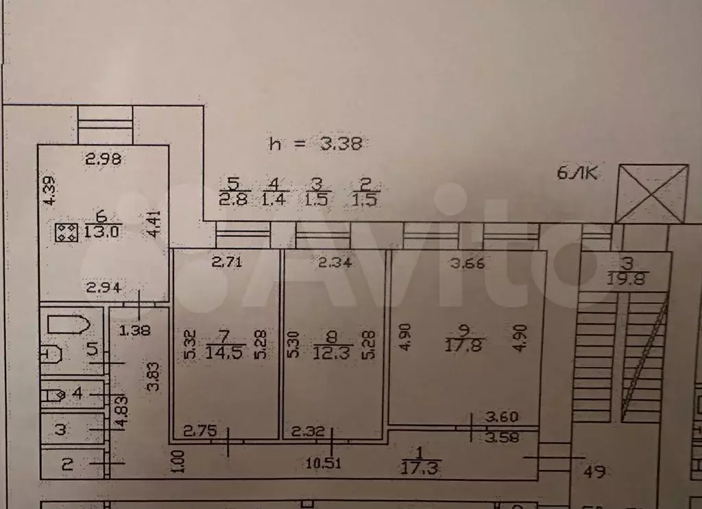 3-к. квартира, 82 м, 2/5 эт. - Фото 0