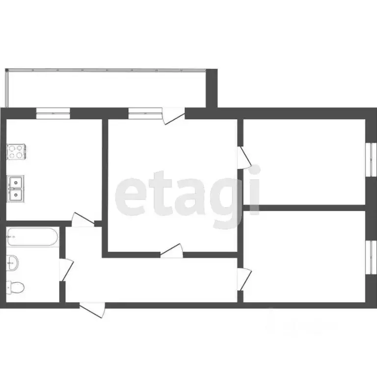 3-к кв. Тюменская область, Тюмень ул. Ленина, 81 (56.3 м) - Фото 1
