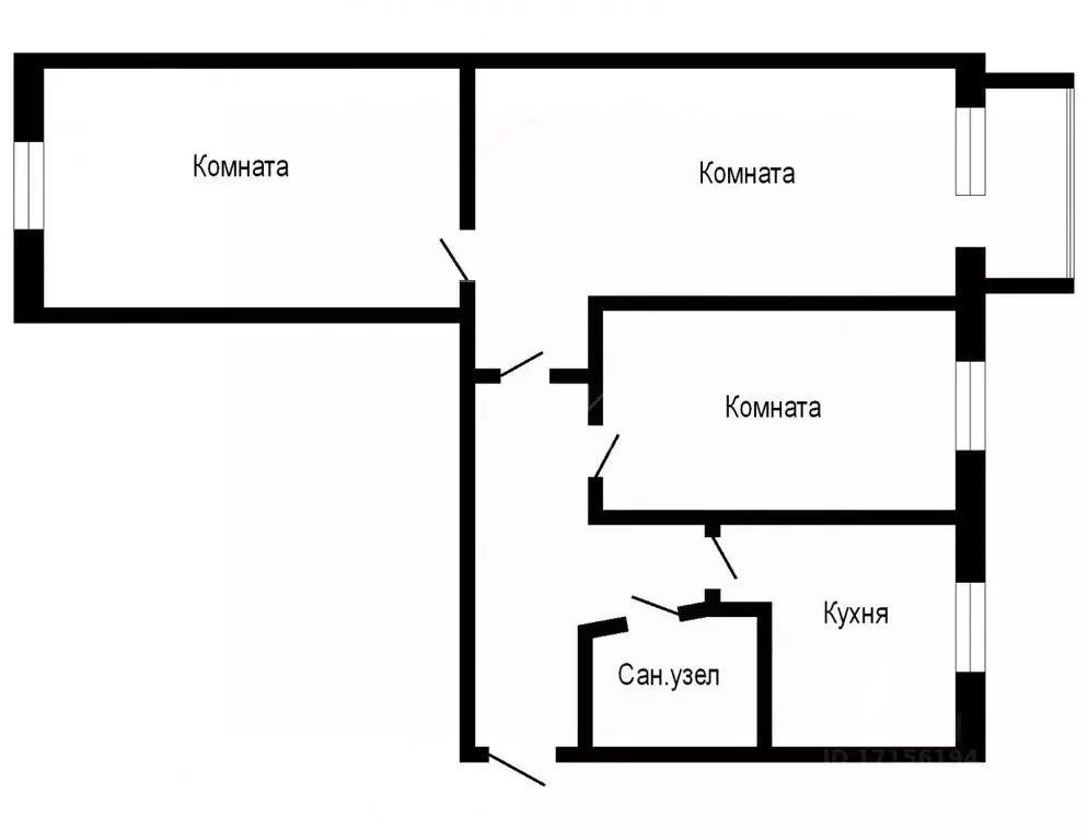 3-к кв. Тюменская область, Тюмень проезд Геологоразведчиков, 22 (62.0 ... - Фото 1