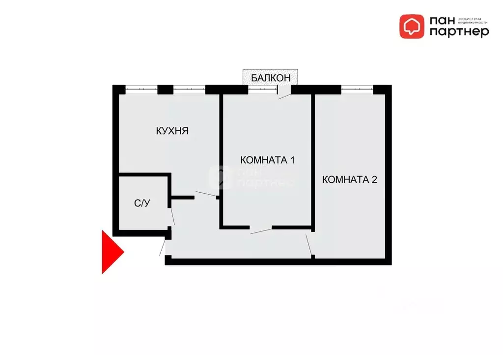 2-к кв. Санкт-Петербург ул. Громова, 12 (55.0 м) - Фото 2