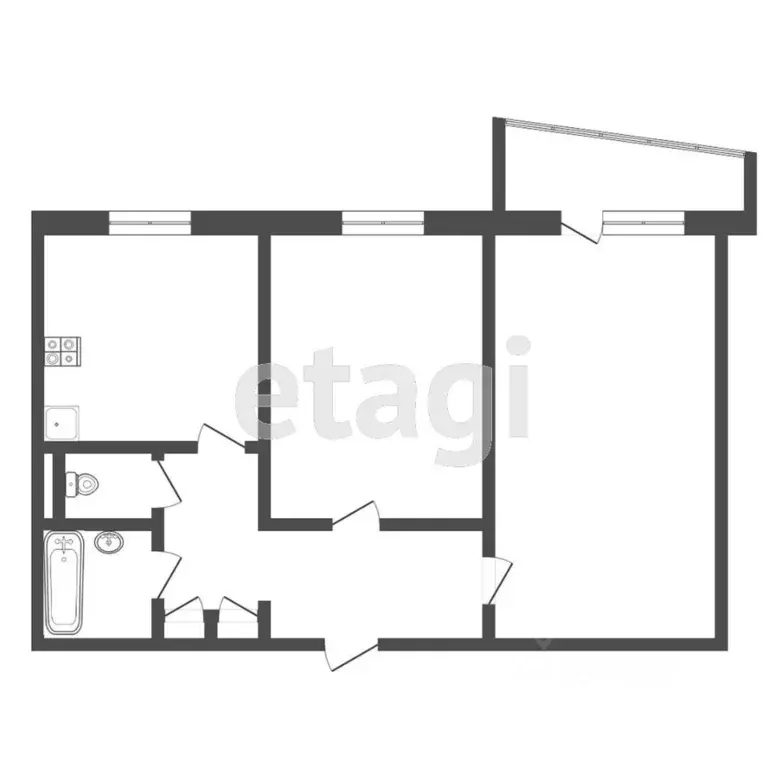 2-к кв. Тюменская область, Тюмень Механическая ул., 27 (50.1 м) - Фото 2