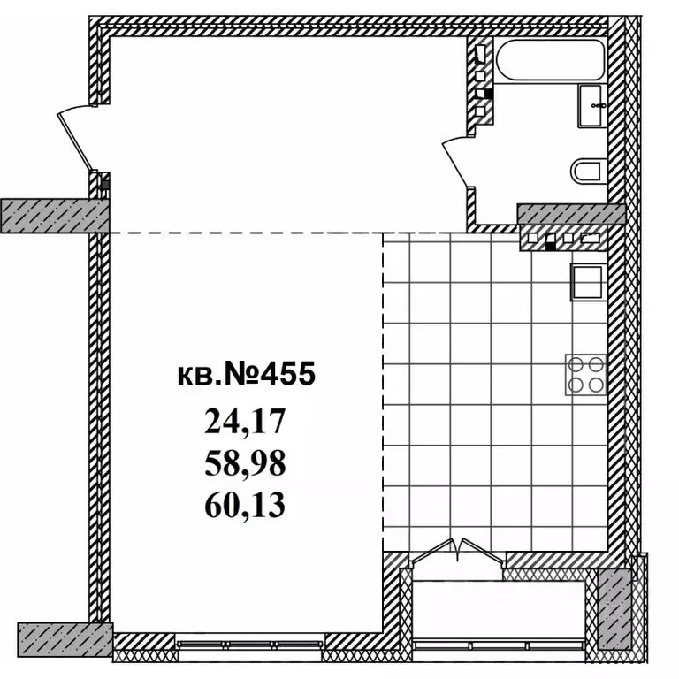 Студия Новосибирская область, Новосибирск Садовая ул., 17 (60.13 м) - Фото 0