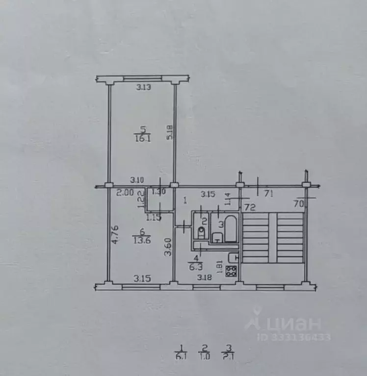 2-к кв. Санкт-Петербург ул. Бабушкина, 70 (45.2 м) - Фото 1