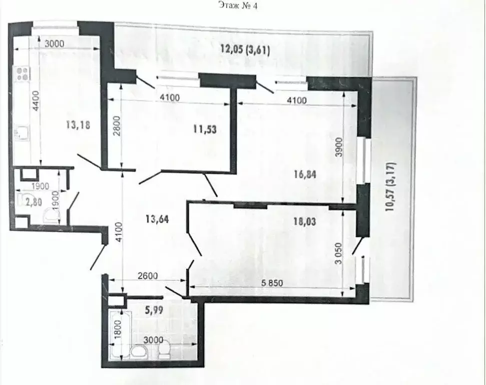 3-комнатная квартира: Казань, проспект Победы, 139к2 (86 м) - Фото 1
