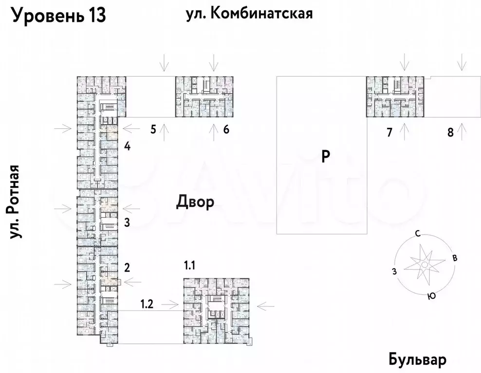 2-к. квартира, 43,9 м, 13/21 эт. - Фото 1