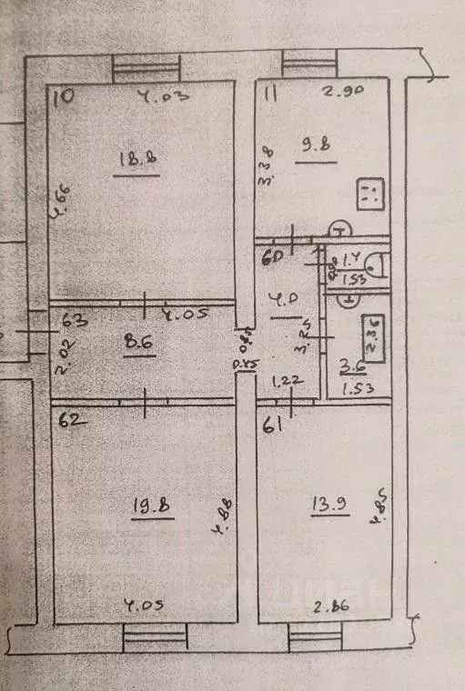 3-к кв. Самарская область, Самара пос. Южный, 22 (79.9 м) - Фото 2