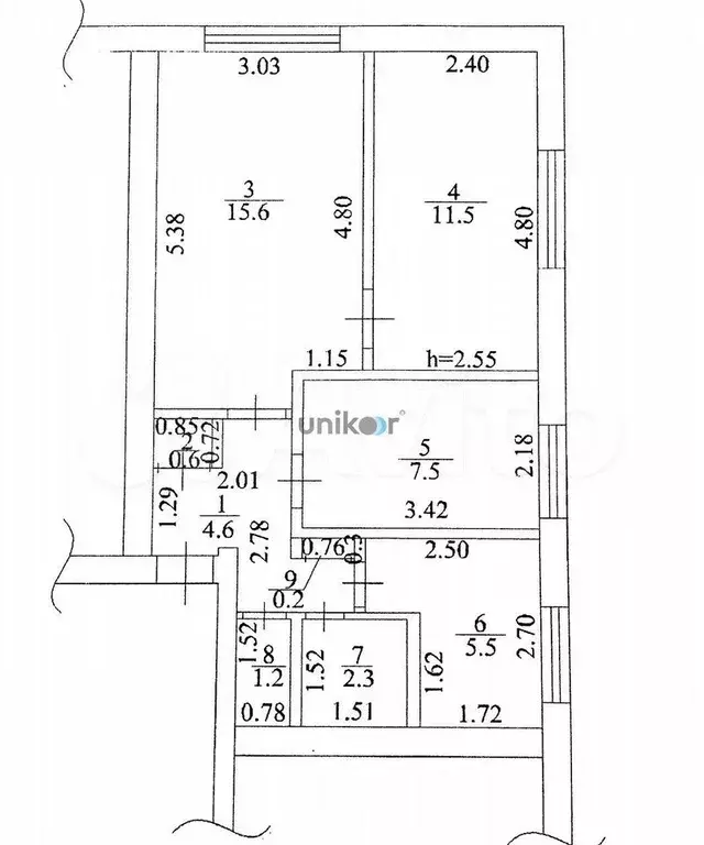 3-к. квартира, 50 м, 1/2 эт. - Фото 0