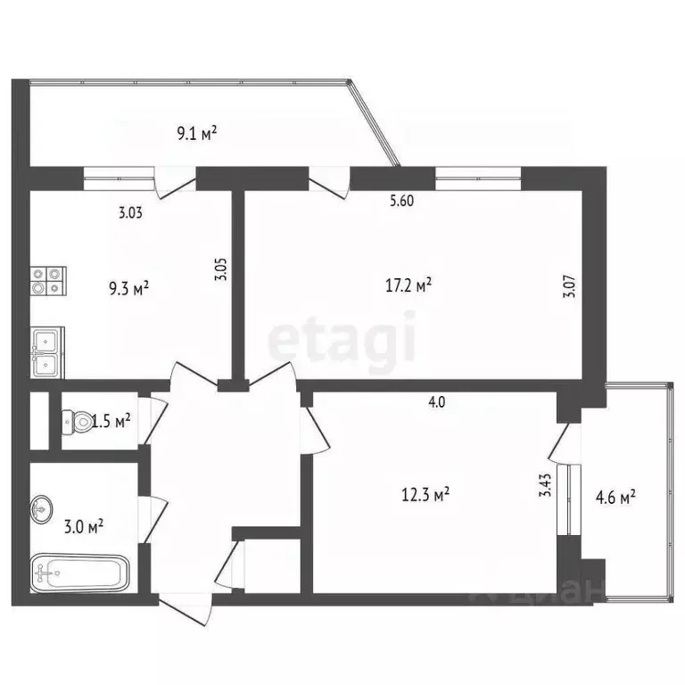 2-к кв. Крым, Ялта ул. Клары Цеткин, 23 (54.5 м) - Фото 0