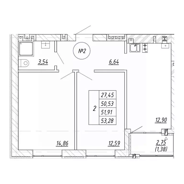 2-к кв. Калининградская область, Зеленоградск  (53.28 м) - Фото 1