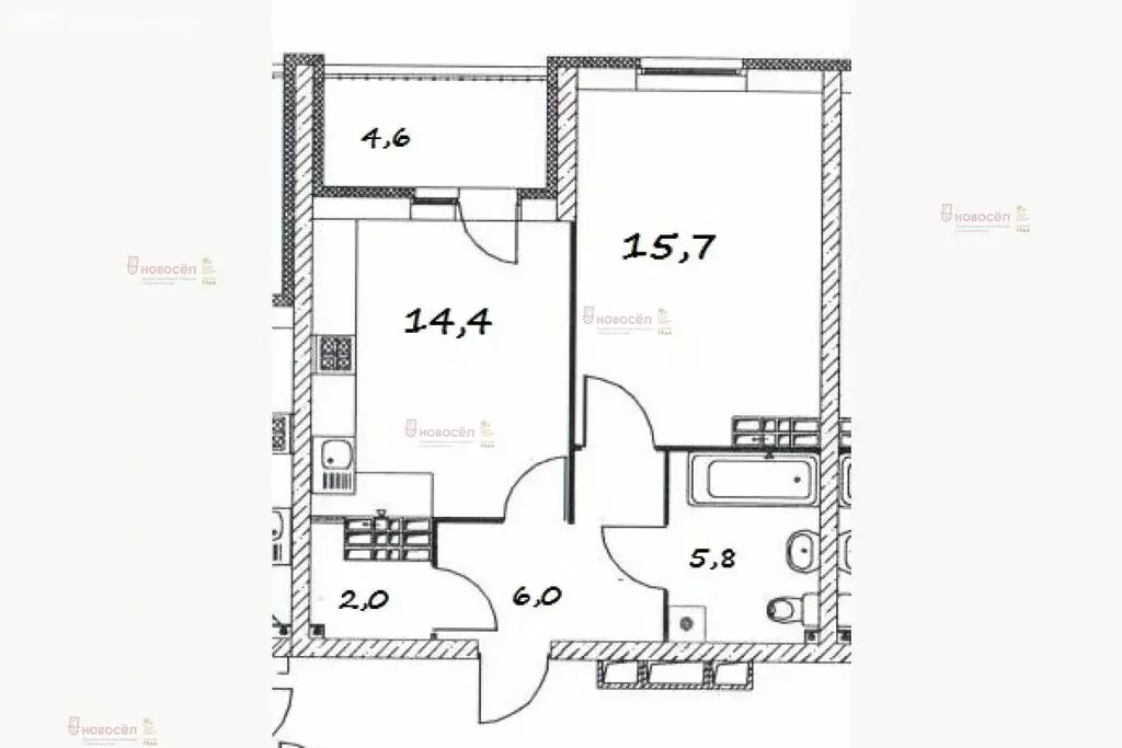 1-комнатная квартира: Екатеринбург, улица Репина, 52 (44 м) - Фото 0