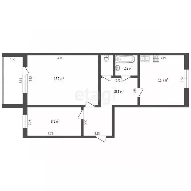 2-к кв. Тюменская область, Тюмень Полевая ул., 27к1 (51.0 м) - Фото 0