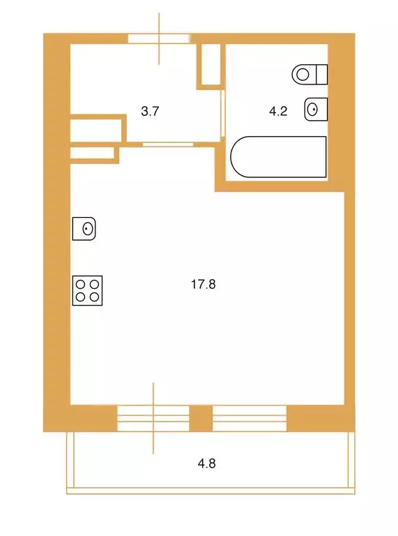 Квартира-студия: Санкт-Петербург, Полевая Сабировская улица, 45к1 ... - Фото 1