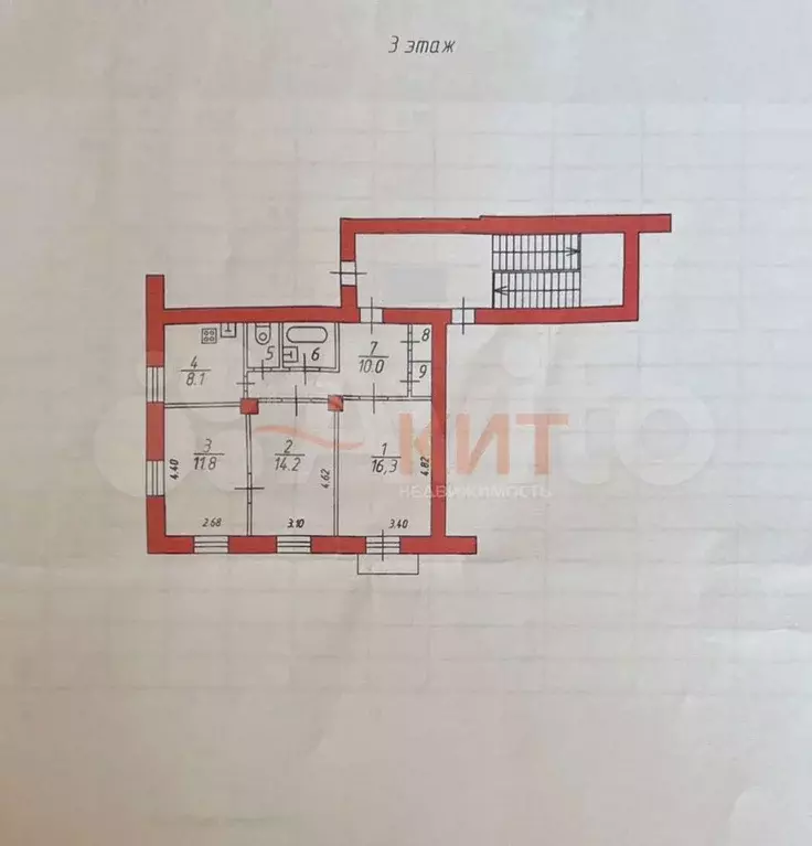 3-к. квартира, 67 м, 3/4 эт. - Фото 0