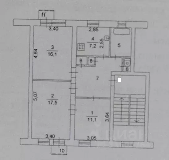3-к кв. Челябинская область, Челябинск ул. Энергетиков, 18 (68.2 м) - Фото 1