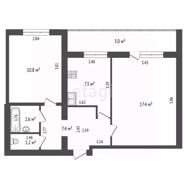 2-к кв. Мордовия, Саранск Лесная ул., 9 (46.7 м) - Фото 0
