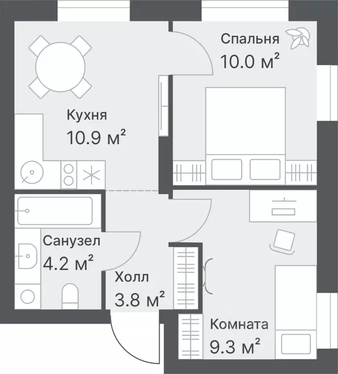 2-к кв. Тюменская область, Тюмень Кремлевская ул., 95 (38.2 м) - Фото 0