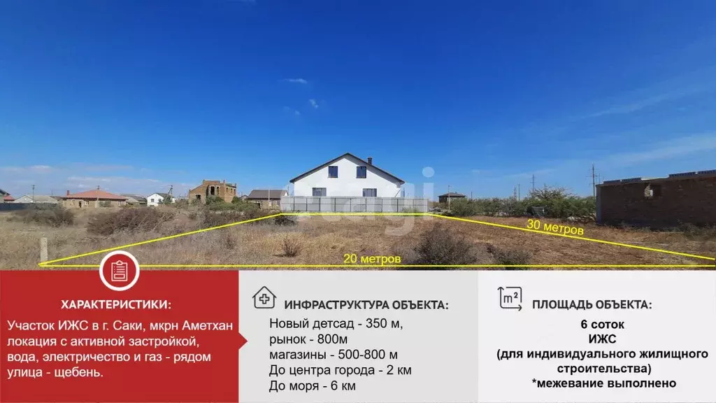 Участок в Крым, Саки ул. Бекир Чобан-Заде (6.0 сот.) - Фото 1