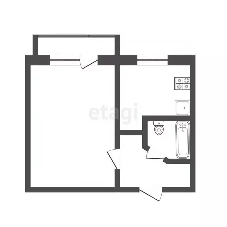 1-к кв. Ханты-Мансийский АО, Сургут ул. Островского, 34 (28.9 м) - Фото 2