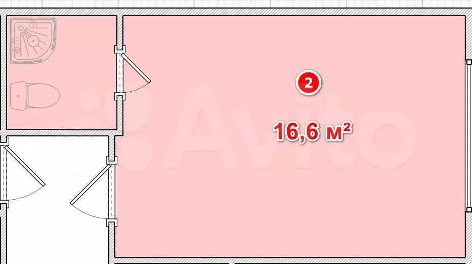 Квартира-студия, 16,5 м, 1/9 эт. - Фото 0