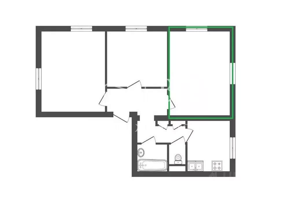 Комната Санкт-Петербург ул. Александра Ульянова, 8/1 (25.0 м) - Фото 2