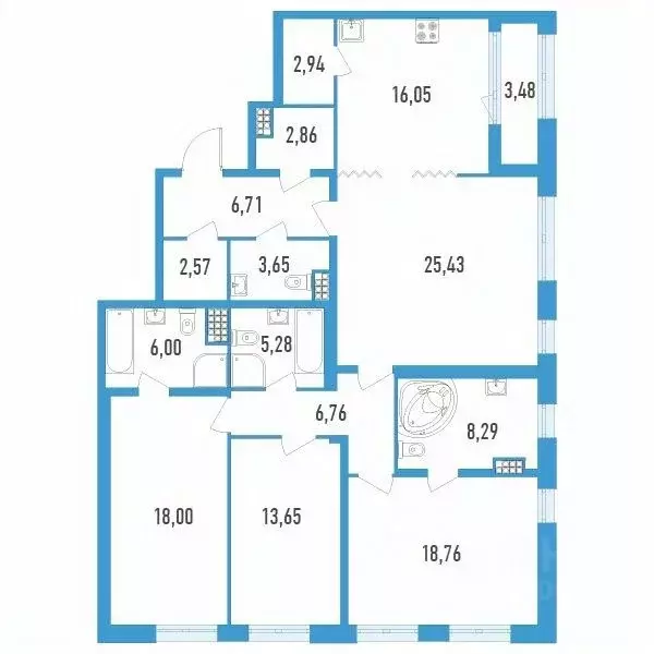 4-к кв. Санкт-Петербург ул. Типанова (138.69 м) - Фото 0