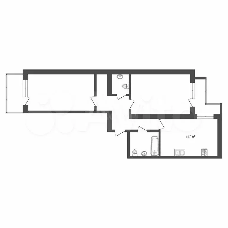 2-к. квартира, 79 м, 1/5 эт. - Фото 1