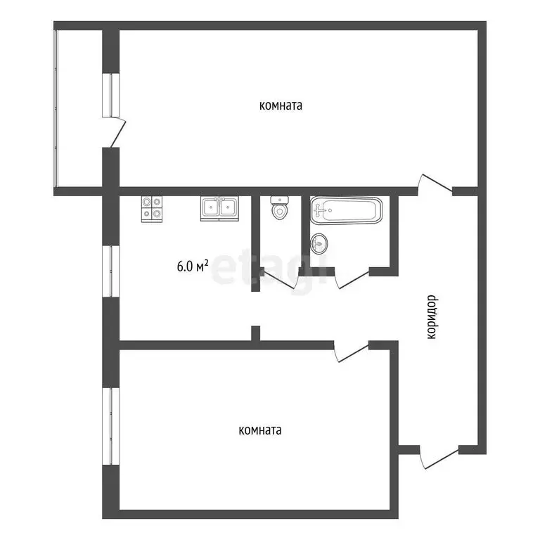 2-комнатная квартира: Клин, Первомайская улица, 18 (47.4 м) - Фото 0